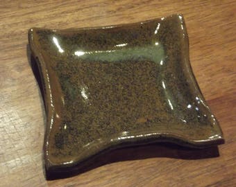 Handmade Pottery Spoon Rest, Teaspoon Rest, Teabag Holder, Coffee Spoon Rest, Pill Dish, Jewelry Holder, Wedding Favor