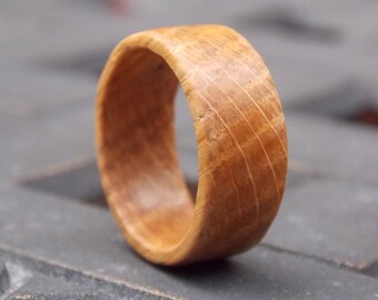 Genuine Kentucky Whiskey Barrel Staves Burbon Oak wood ring custom size and width ring Reclaimed wood ring Recycled wood ring Unique ring