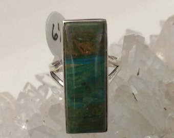 Genuine Peruvian Blue Opal Ring, Size 6 1/2
