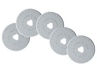 OLFA Rotary Blades (5) - Circular Rotary Replacement Blades for RTY-2/G 45mm Rotary Cutter (W1437)