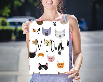Wall art print cat poster, cat art print, cats, home wall decor, modern print, cat print, Cat poster, gift, animal poster, cats meow