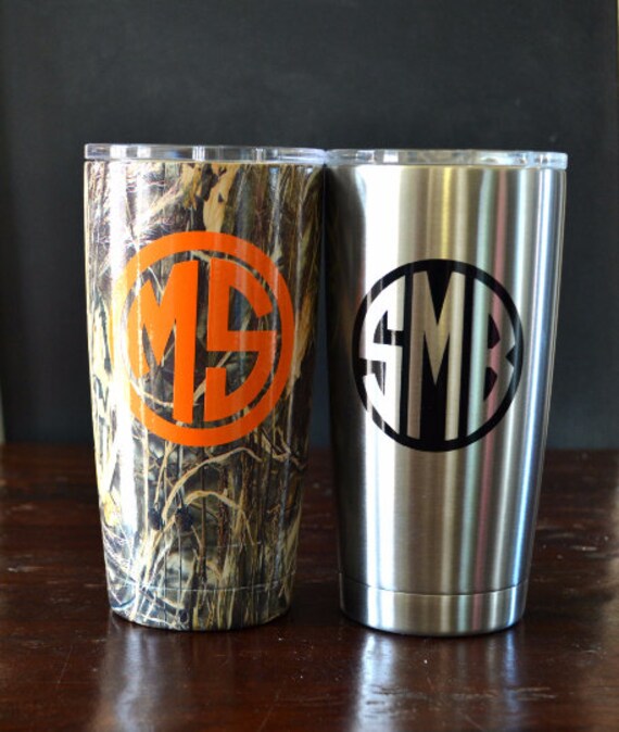 Vinyl Decal for Yeti Tumbler Colster or Cooler MONOGRAM DECAL
