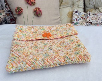 Peach clutch bag with Magnetic clasp