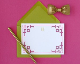 Chinoiserie Border Personalized Stationery - set of 15