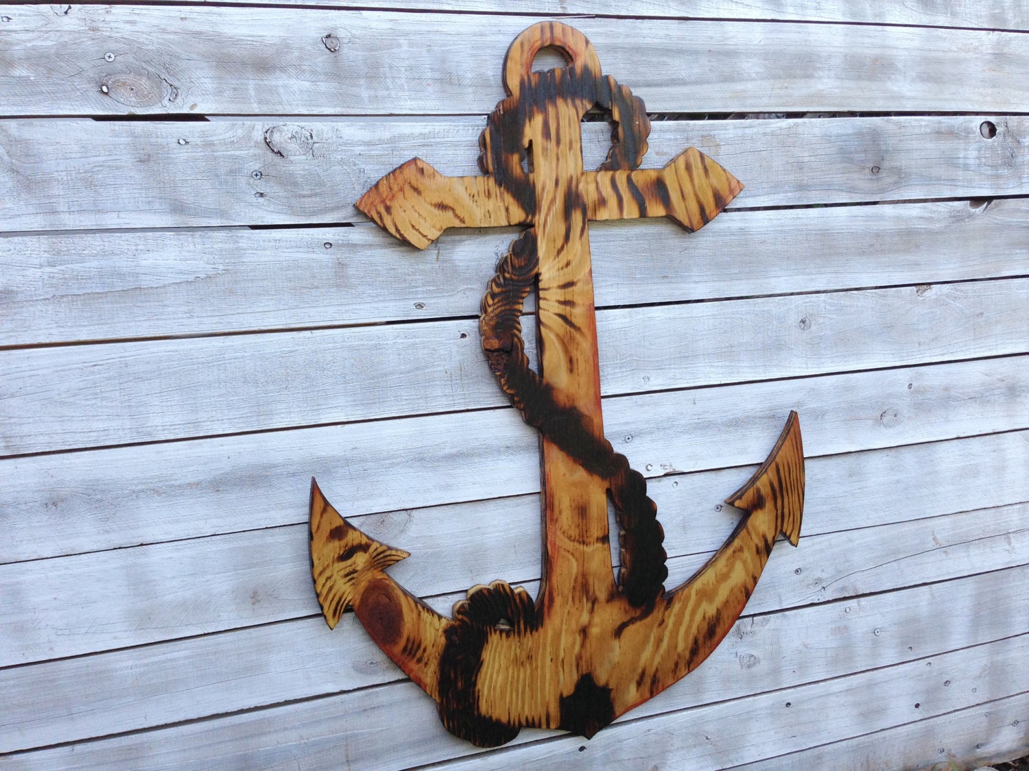 Nautical Wall Decor Outdoor Art Large Anchor Wood Burning Sign Beach House Nautical Wall Decor Outdoor Art Large Anchor Wood Burning Sign Beach House