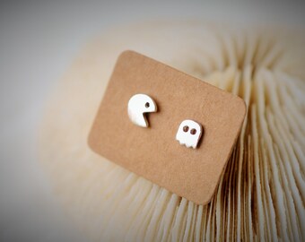 Silver Plated - PACMAN, BLINKY ~ 7mm - Girls / Casual / Cutie