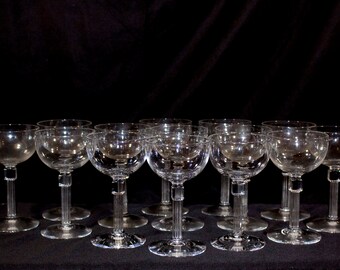 Set of 14 Crystal Wine Glasses,Cordials .Champagne Coupes, Stemware