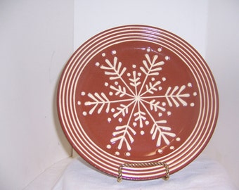 REDWARE FEATHER PLATE