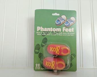 Phantom Feet, Tomy, 1980, Wind Up Toy Tennis Shoes, New in Package, Vintage