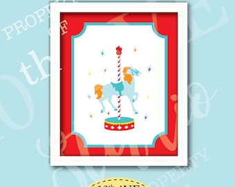 Carnival Circus Carousel Horse 8x10 Instant Download Print Your Own Wall Art
