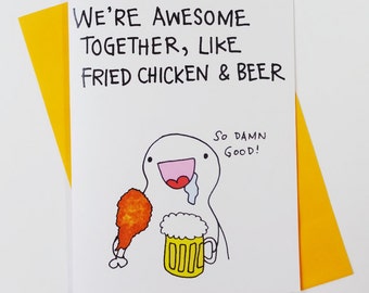 Awesome together Fried Chicken and Beer card