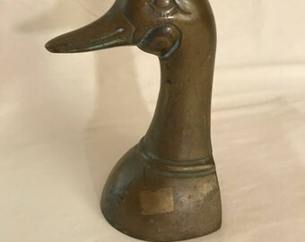 Brass duck head paper weight