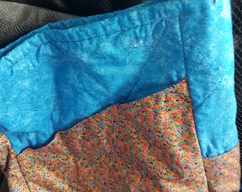 Quilted Bag - Handmade by my Mum - Blue with side pockets