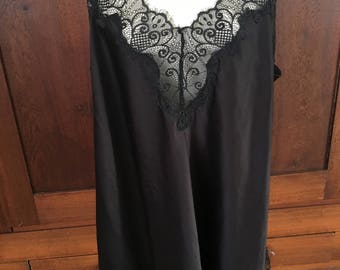 Size 26/28 Cacique Black Nightgown / Slip Dress / Plus Size