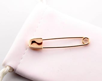14K Rose Gold Safety Pin