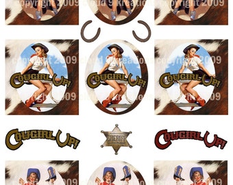 Cowgirl Up Digital Collage Sheet