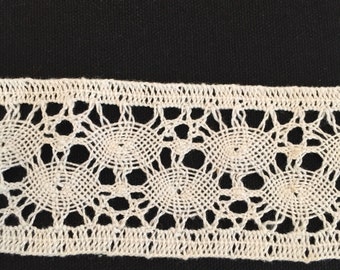 Ivory Finely Crocheted Cotton Lace Trim-2 1/4" Wide -107