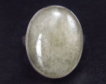 Gem Libyan Desert Glass Tektite Sterling Silver Ring from Libya - Size 8
