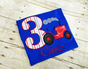 Tractor Birthday Shirt/ Red Tractor Birthday Shirt/ Farm Birthday Shirt/ Farm Party/ Tractor Birthday Party/ Red or Green Tractor