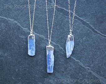 Kyanite Necklace / Raw Kyanite Necklace / Kyanite Jewelry / Kyanite Pendant / Kyanite Jewelry / Silver Kyanite Necklace