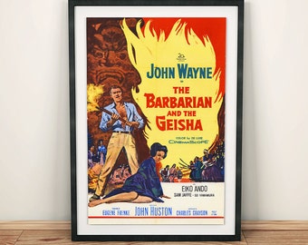 John Wayne The Barbarian and the Geisha Vintage Movie Film Poster