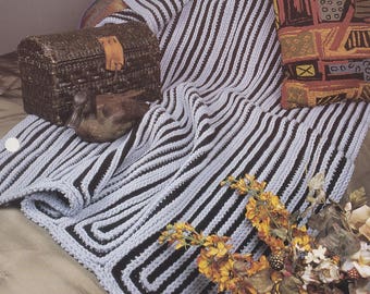 Loop ‘n’ Lace Strips, Annie's Attic Crochet Quilt and Afghan Pattern Club Leaflet QAC338-03
