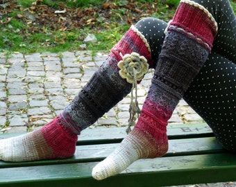 Luxurious Knee High Handknitted Socks