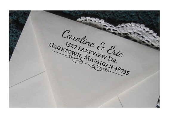 custom address stamp wedding gift rubber stamp with a