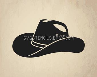 SVG - The Cowboy Hat Stencil, Silhouette, Studio, Monogram, Black, Vector, Clip Art, Images for Cut Files or Prints