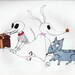 Dead Dogs Ink Drawing Original