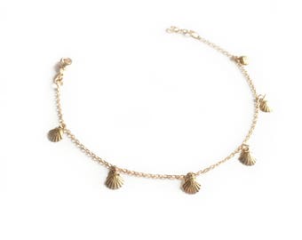 Gold plated shell NYMPH women bracelet