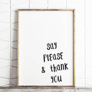 manners wall print, manners wall art, manners printable, manners download, manners decor, manners reminder, manners instant art