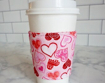 Reusable Coffee Sleeve-Heart Print