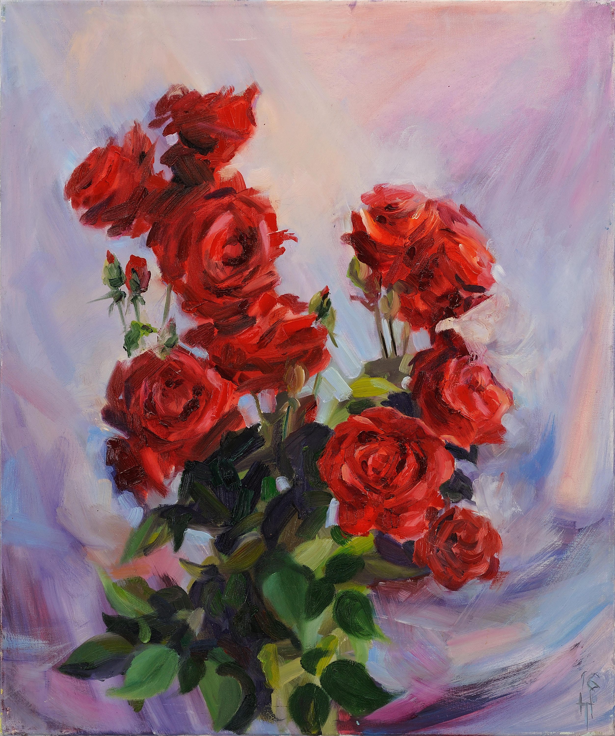 Rose Flower Bouquet Of Roses Oil Painting Flowers Red Rose   Il Fullxfull.1229391622 1fte 