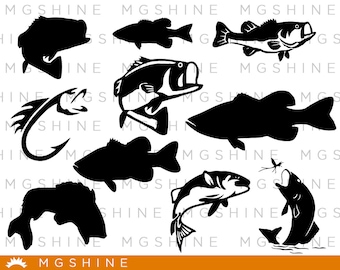 Fish SVG for Cricut, Silhouette - Fish silhouette - Fish png clipart - Fish dxf vector files - TS45