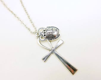 Egyptian elements Necklace, beetle necklace