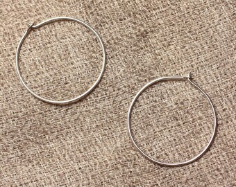 Rings hoop earrings Silver 925 earrings 22mm - 1 pair 4558550023346