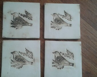 Handmade coasters bird design