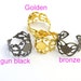 10 pcs Gun black/Golden/ bronze Brass Adjustable Filigree Flower Ring Bases with 8mm Pad