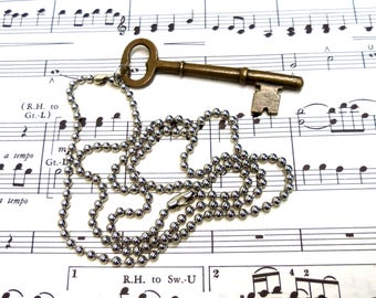 Absolutely Antique Brass Trefoil Key Necklace Skeleton Key Necklace Victorian Key