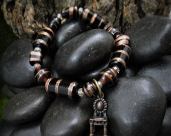 Copper Chair Charm Beaded Bracelet