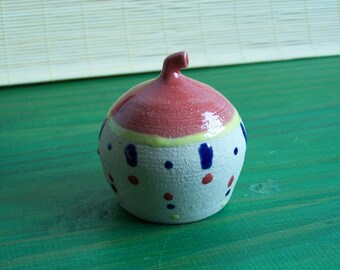 Bell in multicolor glazed stoneware