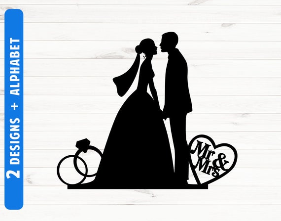 Wedding silhouette cake topper Weddong silhouette clipart