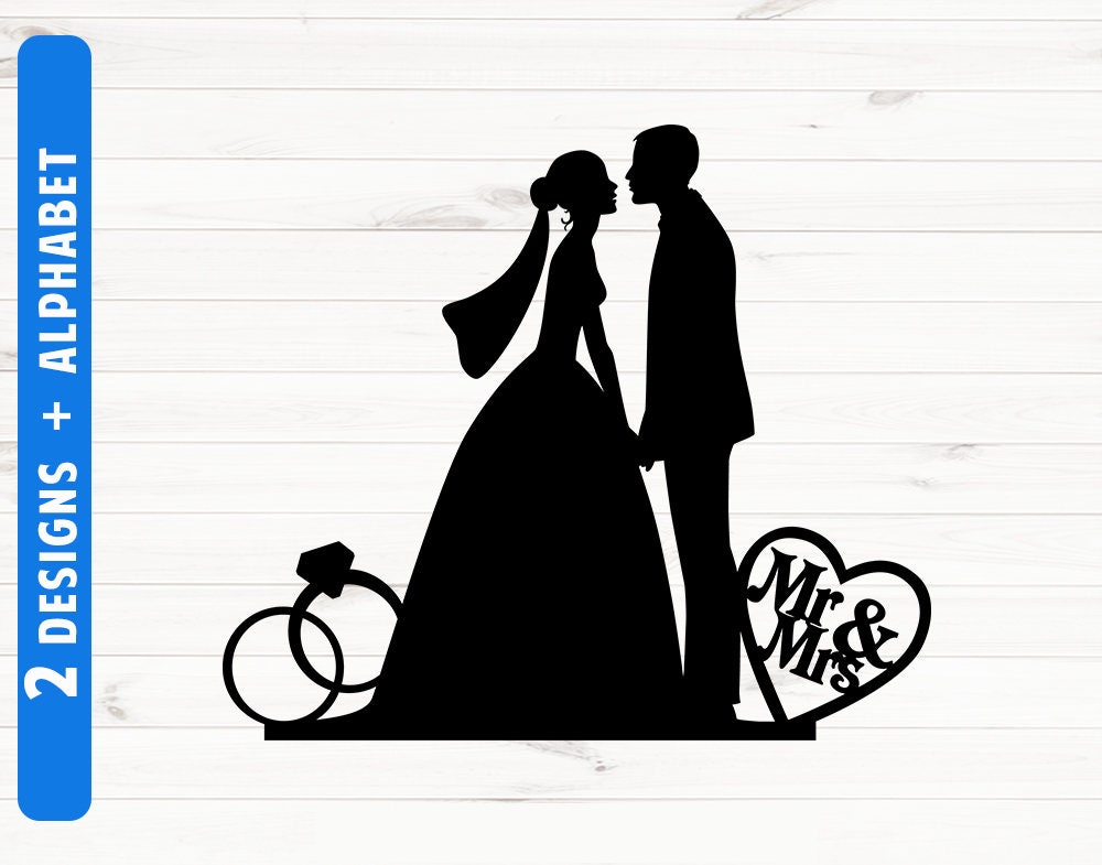 Download Wedding silhouette cake topper Weddong silhouette clipart