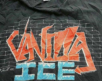 Free Ship Vintage 90s Vanilla ice - ice ice baby- To the ice extreme Tour 1990 T-Shirt / Size XL 23” / Hiphop Rap 80s 90s icon