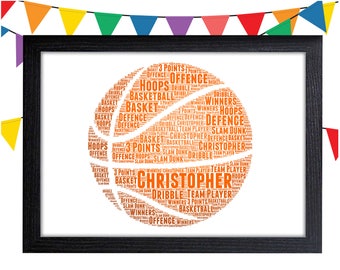 Personalized Gift Basketball Wall Art Prints Decor Team