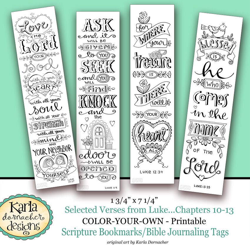 luke 10 13 color your own bookmarks bible journaling