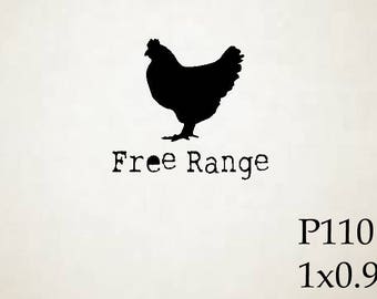 P110 Free range chicken Rubber Stamp
