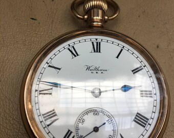 waltham pocket watch gold capped