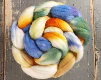 Merino Hand Dyed Roving (Combed Top) Hand Painted 4 oz - Harvest Moon